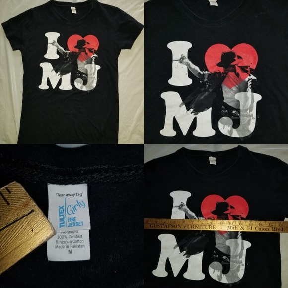 Tultex Tops - ‼️SOLD‼️ Michael Jackson I ❤ MJ King Of Pop